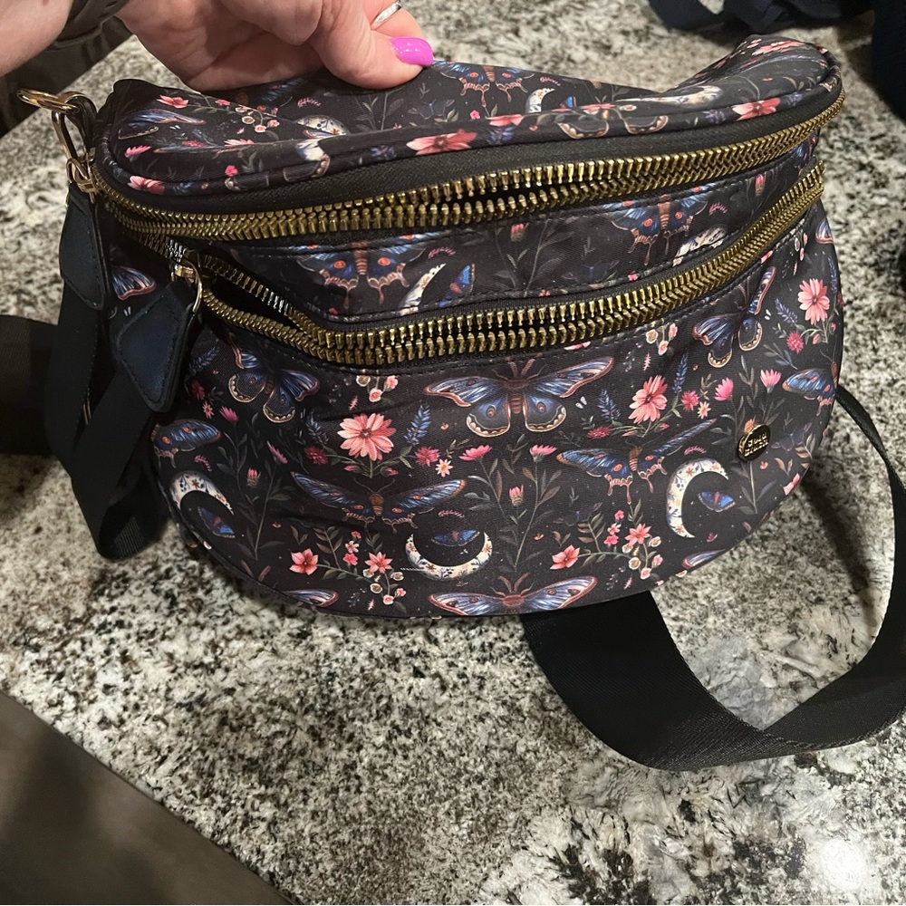 Floral Black Crossbody Bag